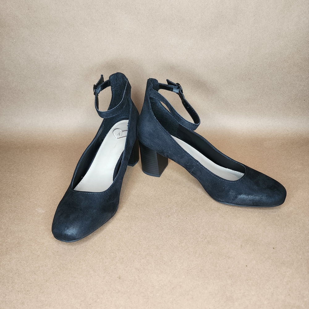 Madeline Black Women's Ankle Strap Heels
